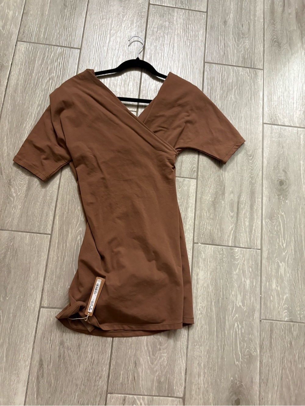 SKIMS Brown Wrap-Style Mini Dress